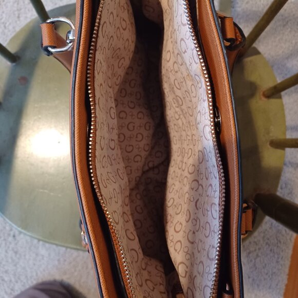 GUESS Handbag Satchel Black & White Striped with Wallet Beautiful Condition - Picture 10 of 16